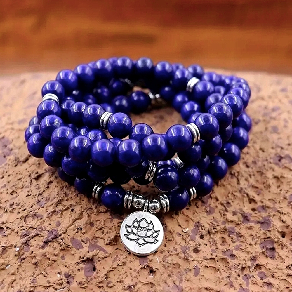 Lapis Lazuli 108-Bead Mala Necklace/Bracelet